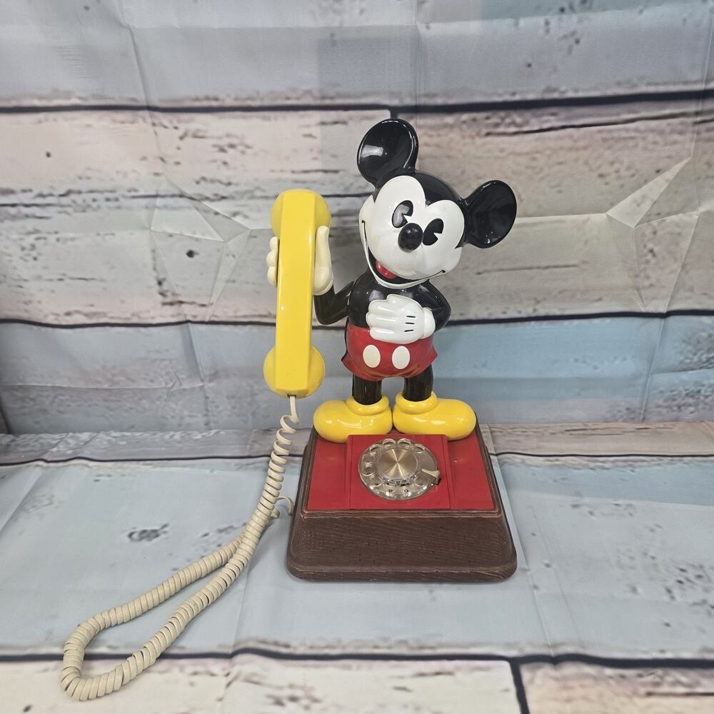 Disney Standing Mickey Mouse Rotary Dial Telephone Desk Phone 1976 Landline